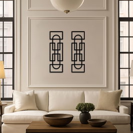 Wallity Echo Forms Juego de 2 Accesorios de Pared de Metal Negro